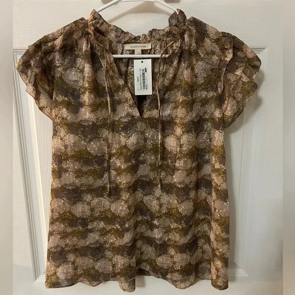 Grade& Gather‎ light pink and brown shirt - Picture 5 of 9